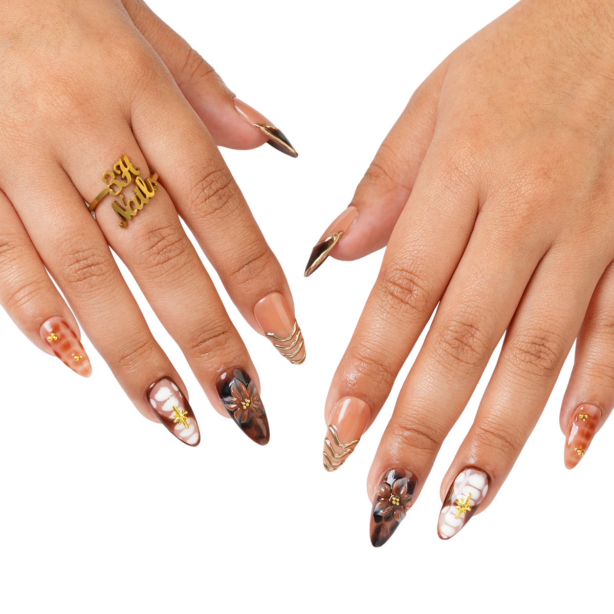 Cocoa Petals - Medium Almond Press-On Nails - 3H Nails