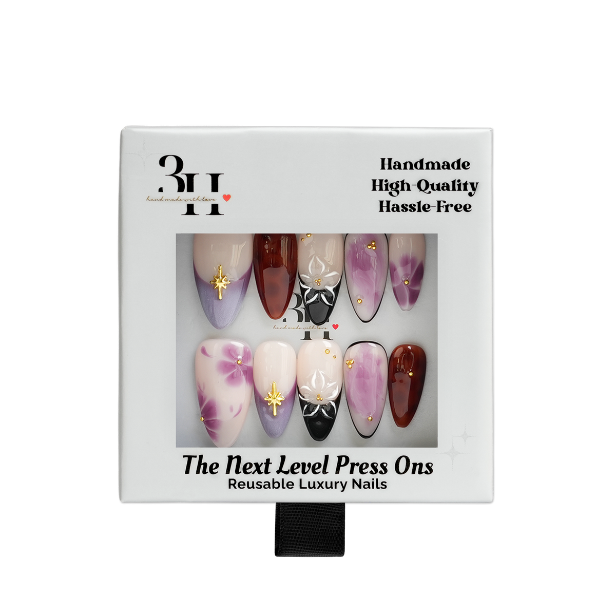 Lavender Latte - Medium Almond Press-On Nails - 3H Nails