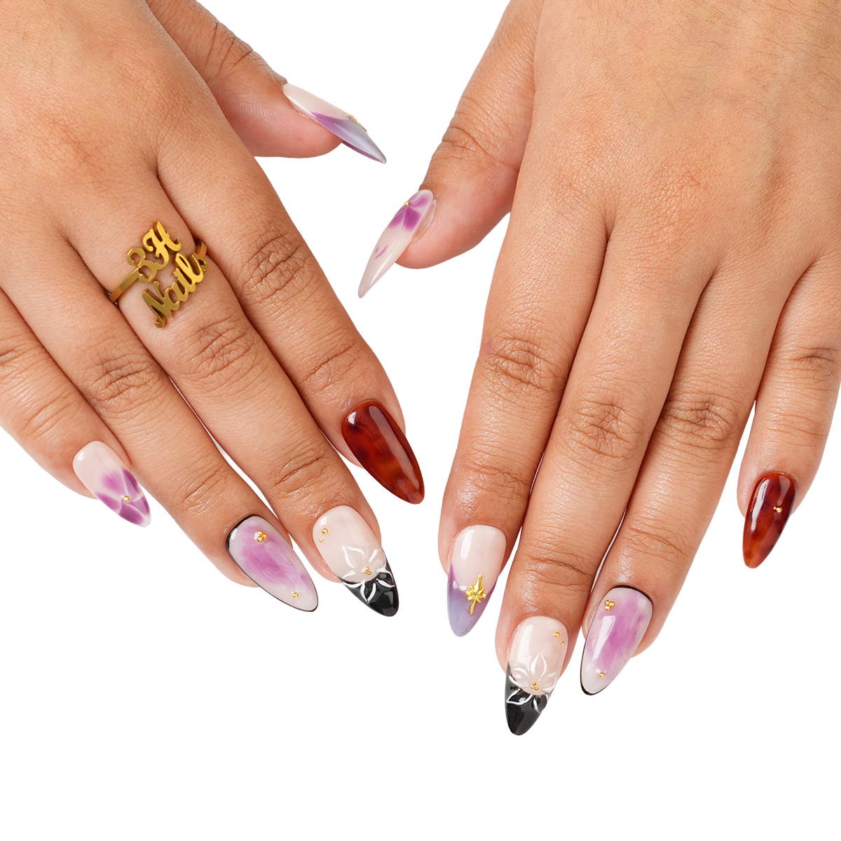 Lavender Latte - Medium Almond Press-On Nails - 3H Nails