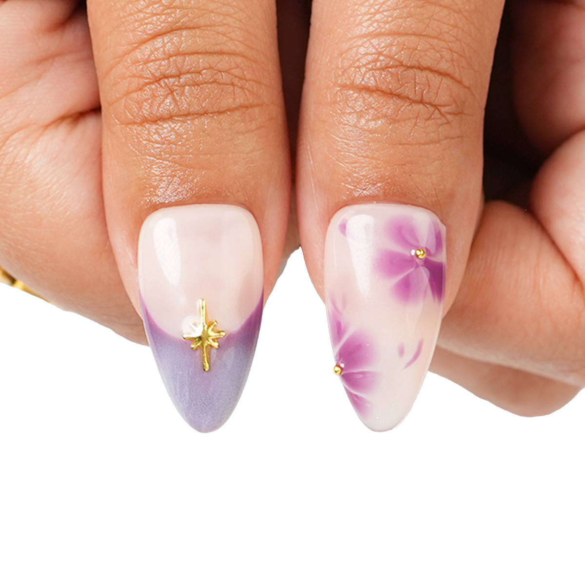 Lavender Latte - Medium Almond Press-On Nails - 3H Nails