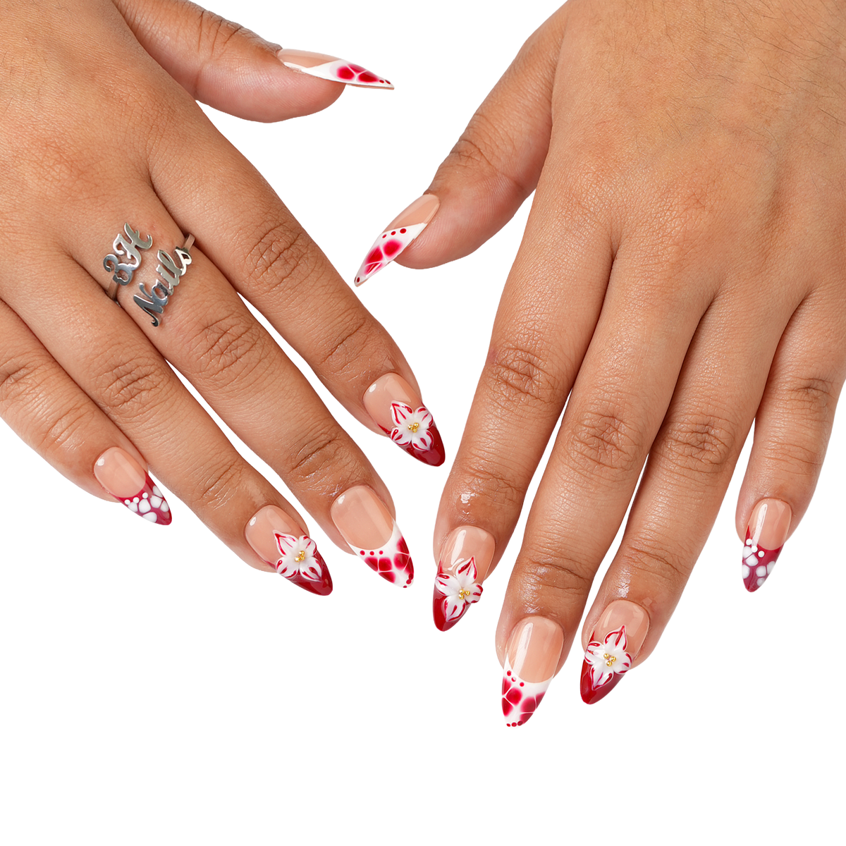 Red Velvet - Medium Almond Press-On Nails - 3H Nails