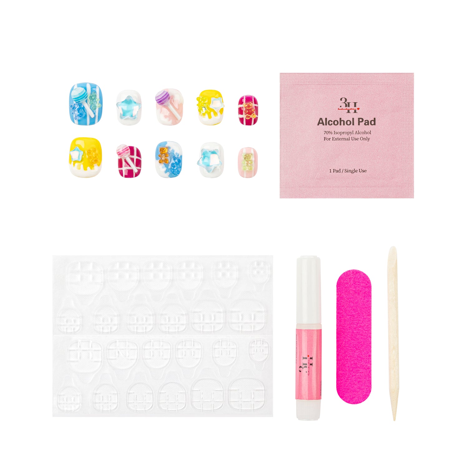 3H Luxury Handmade Press-on Nails - Candy Coat - 3H Nails