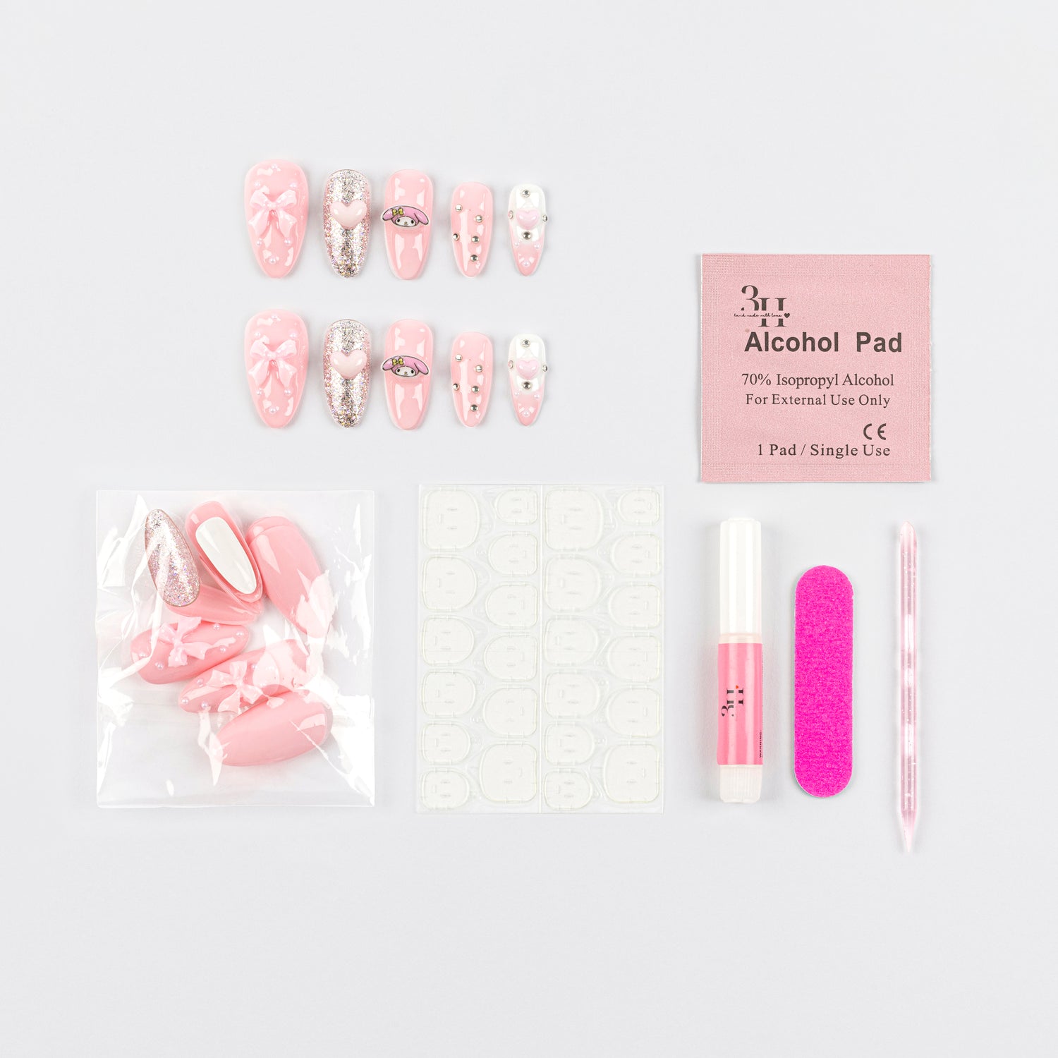My Melody 3D Luxury Handmade Press-On Nails - 3H Nails
