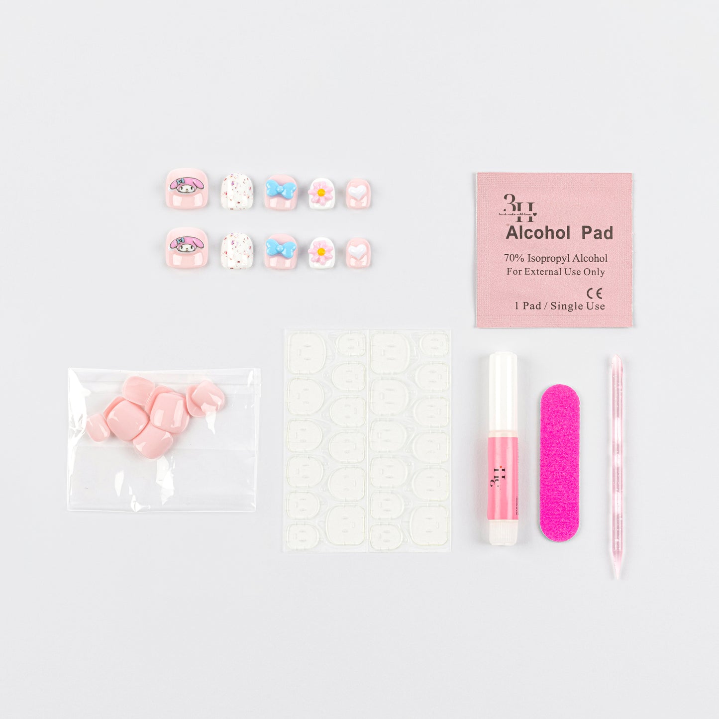 My Melody kids 3D Luxury Handmade Press-On Nails