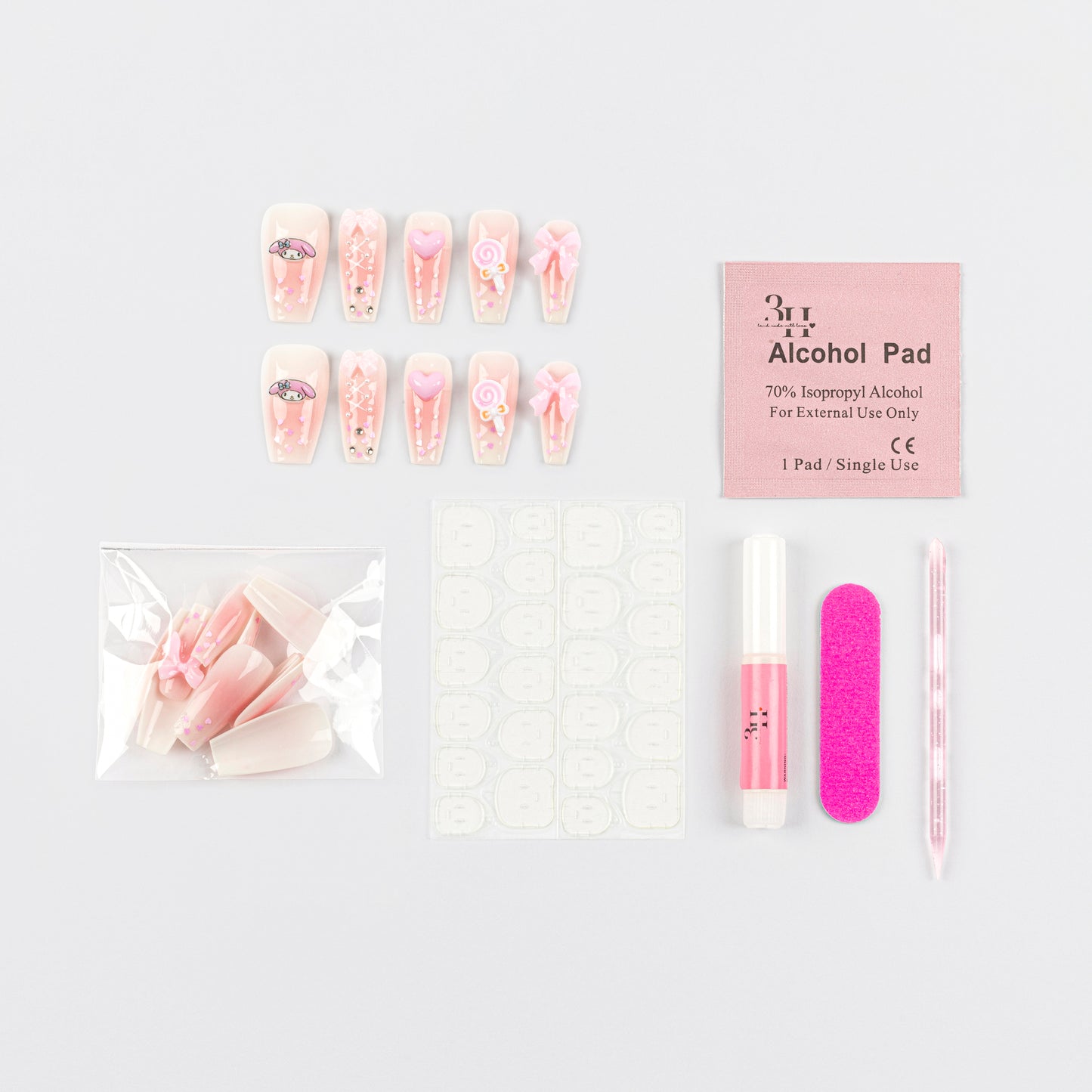 My Melody 3D Luxury Handmade Press-On Nails
