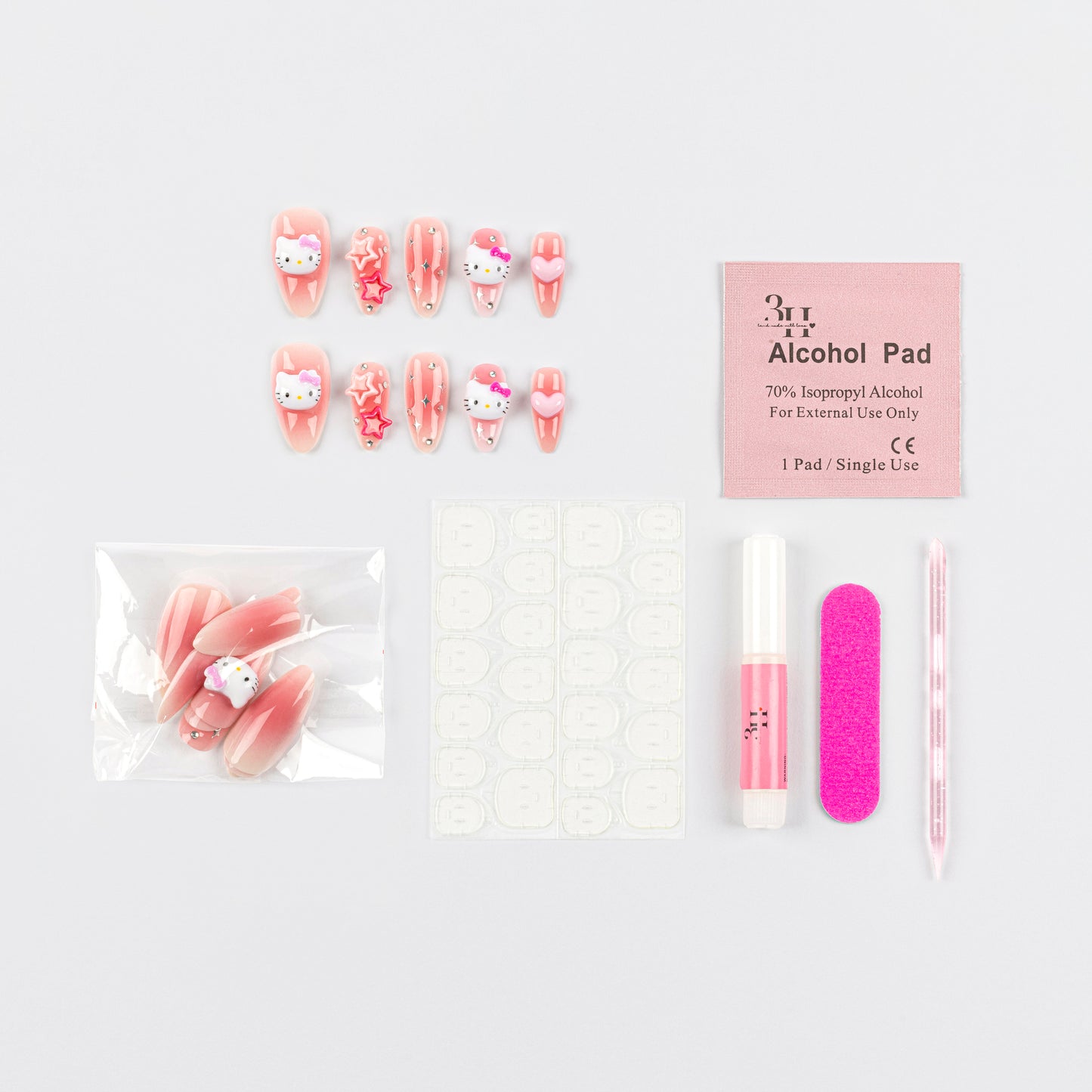 Hello Kitty 3D Luxury Handmade Press-On Nails