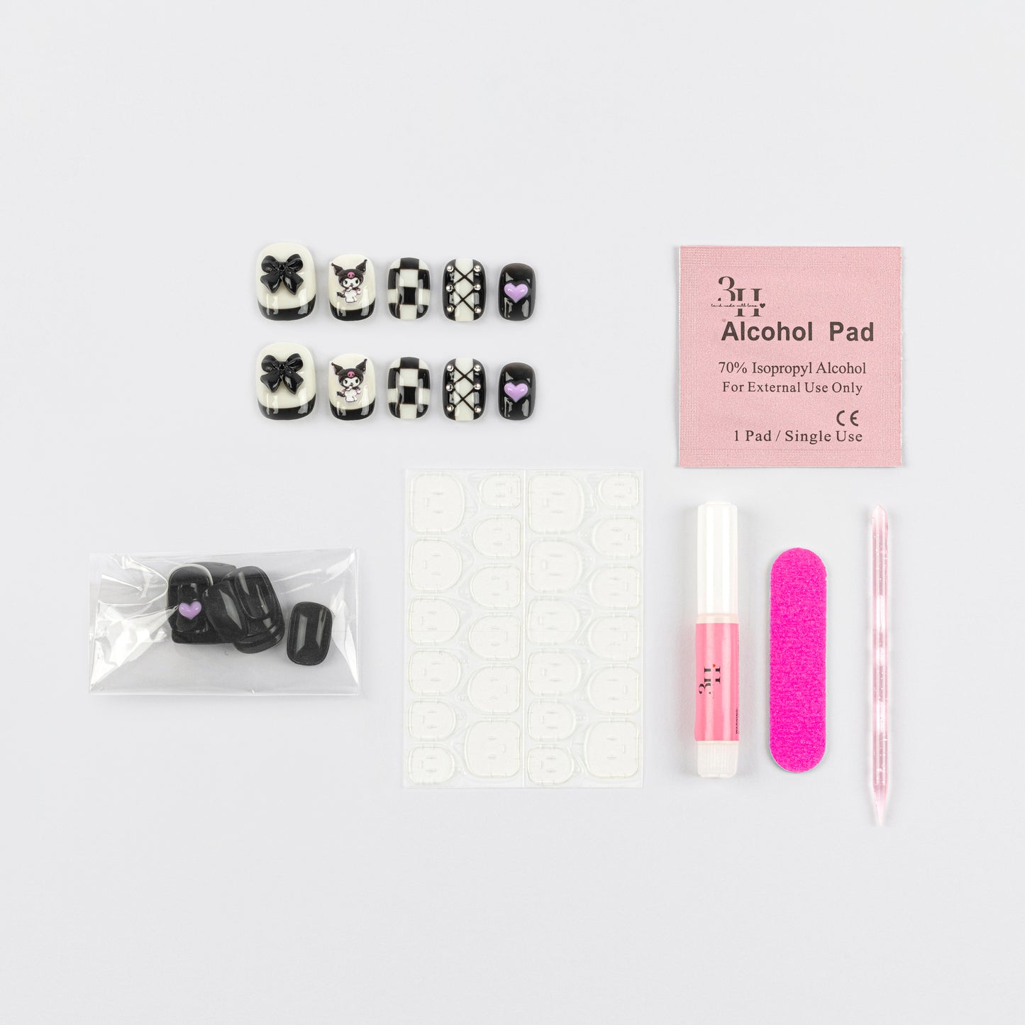 Kuromi 3D Luxury Handmade Press-On Nails