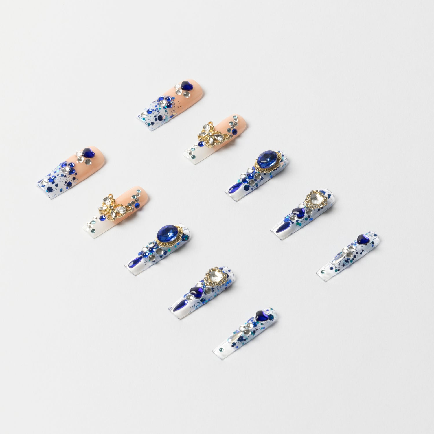 3H Luxury Handmade Press-on Nails - Sapphire Spell - 3H Nails