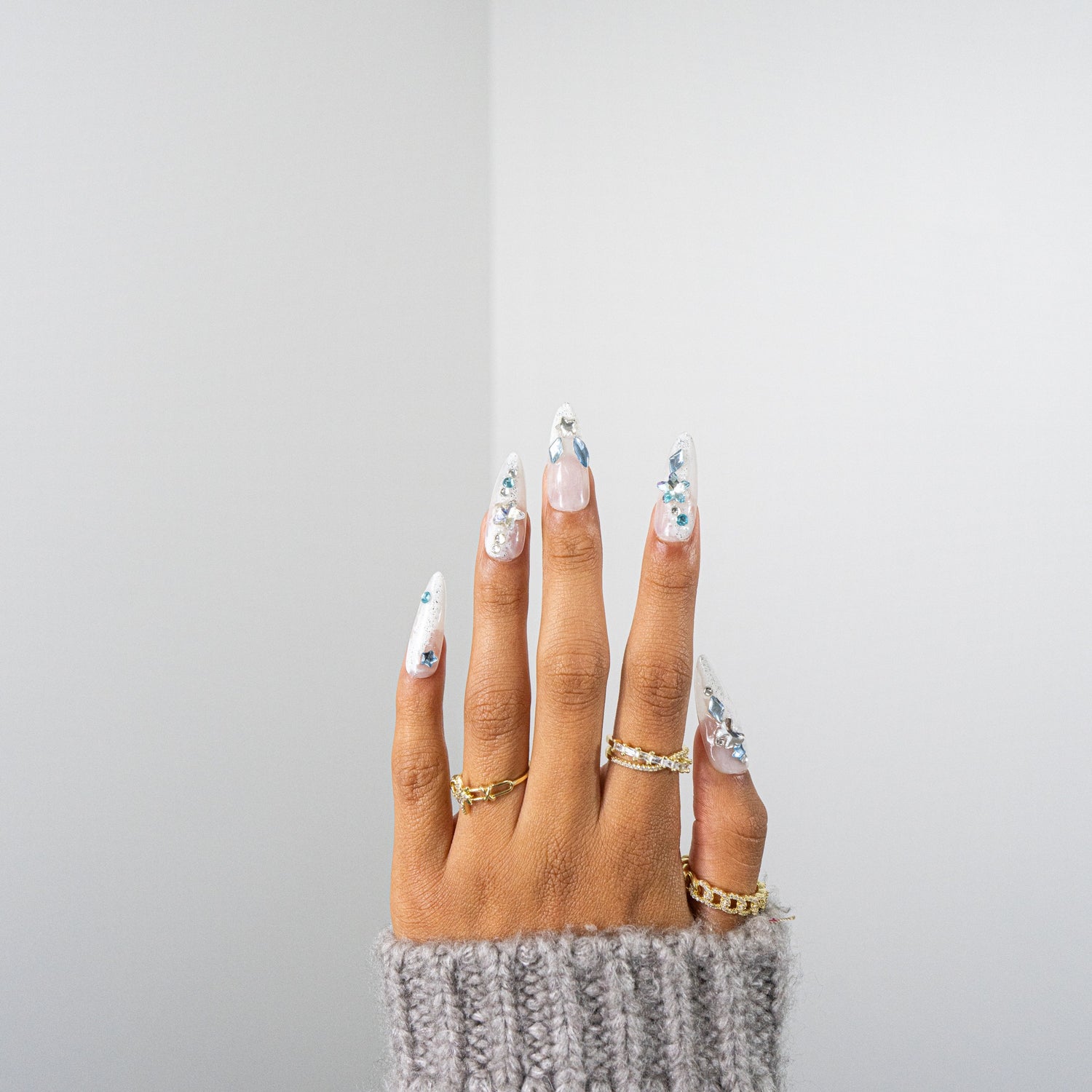 3H Luxury Handmade Press-on Nails - Midnight Spark - 3H Nails