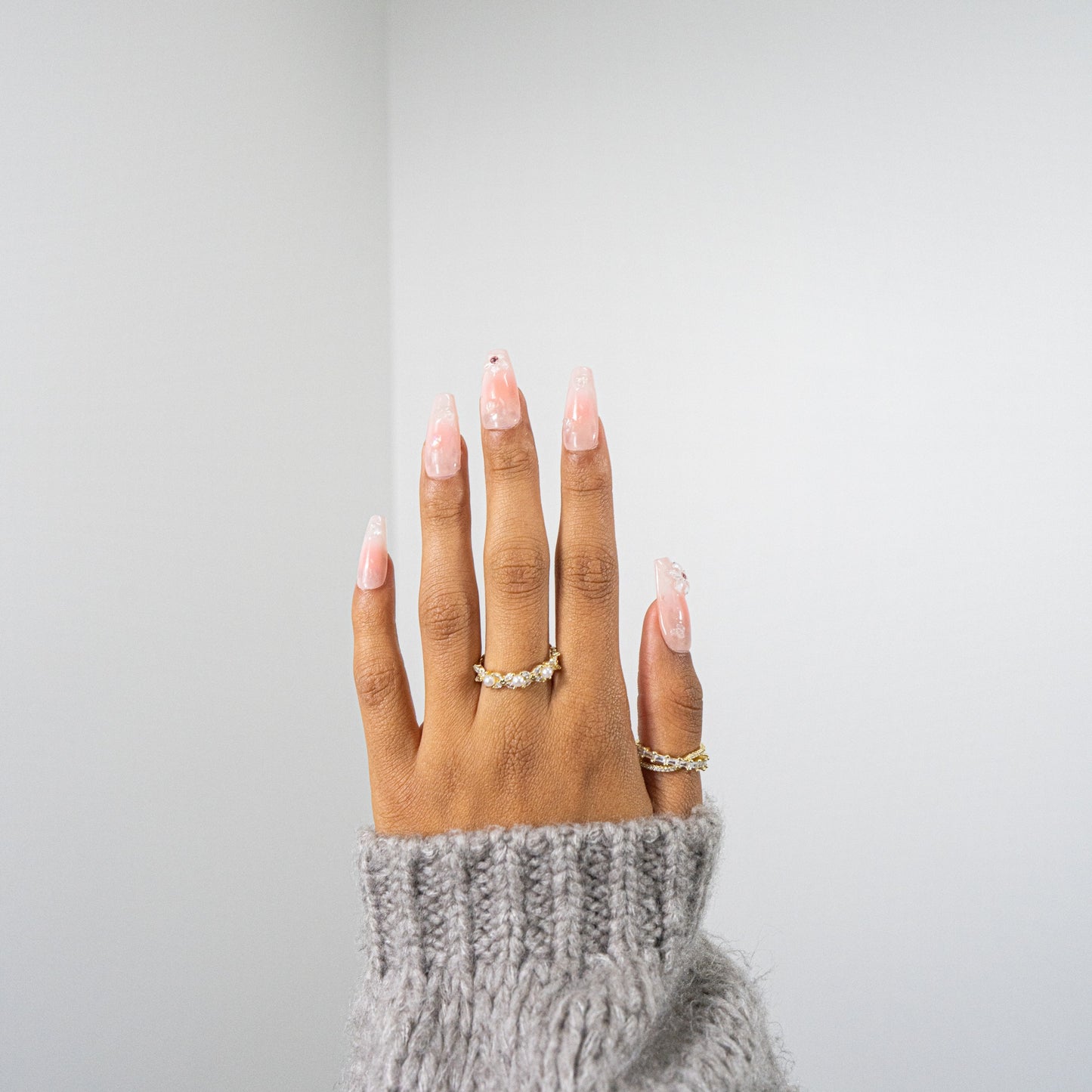 3H Luxury Handmade Press-on Nails - Sunset Petals