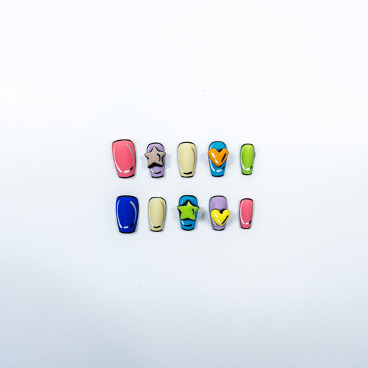 3H Luxury Handmade Press-on Nails - Color Charms