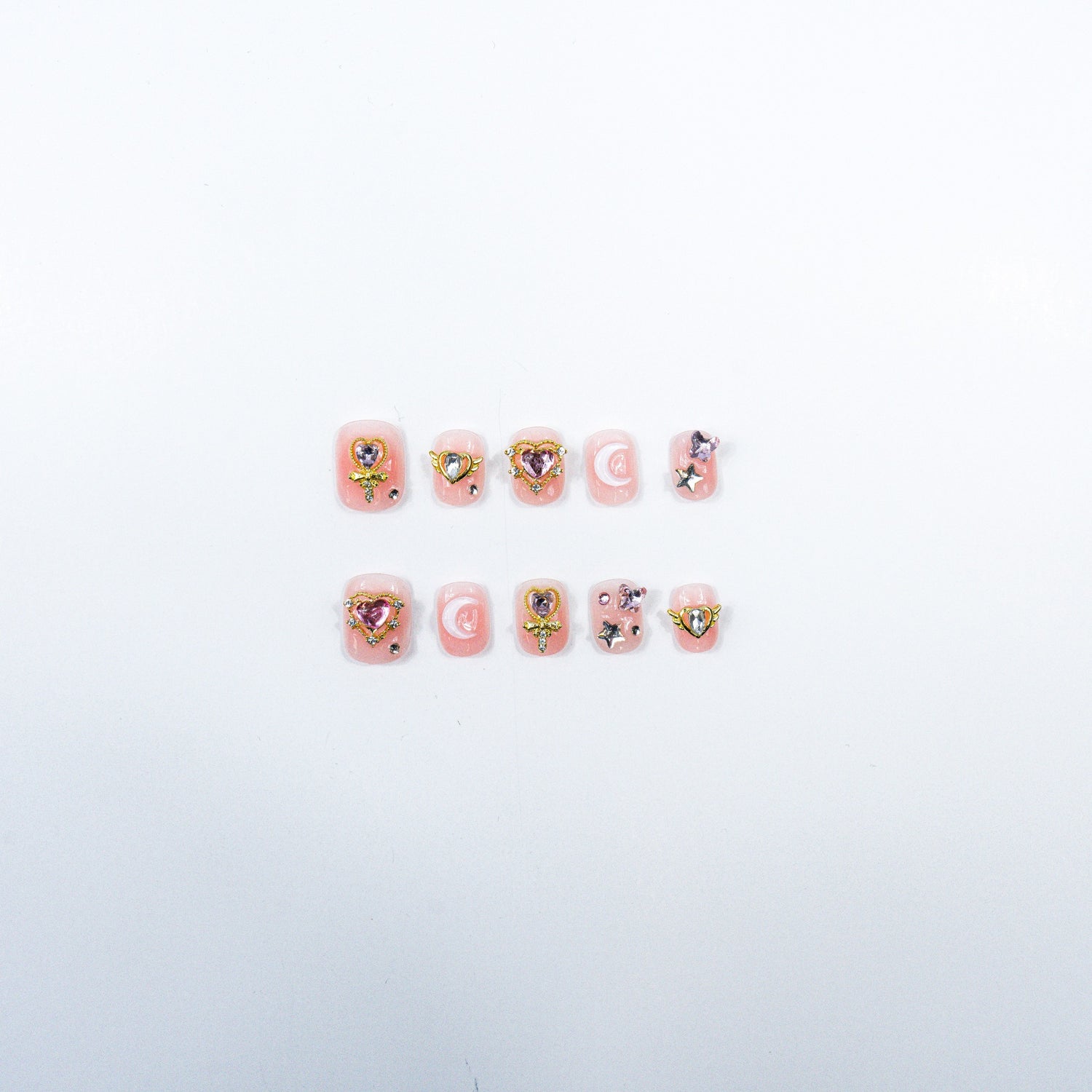 3H Luxury Handmade Press-on Nails - Jeweled Petals - 3H Nails