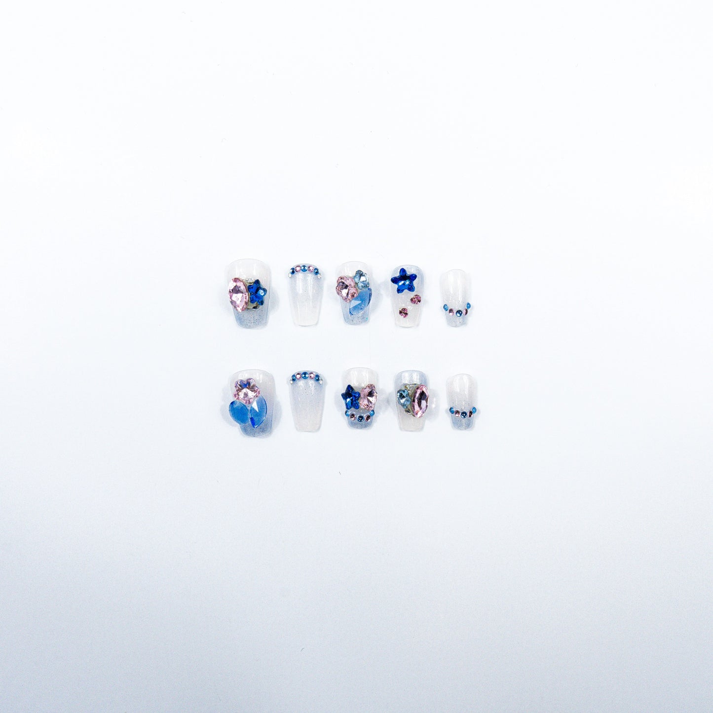 3H Luxury Handmade Press-on Nails - Crystal Blossom