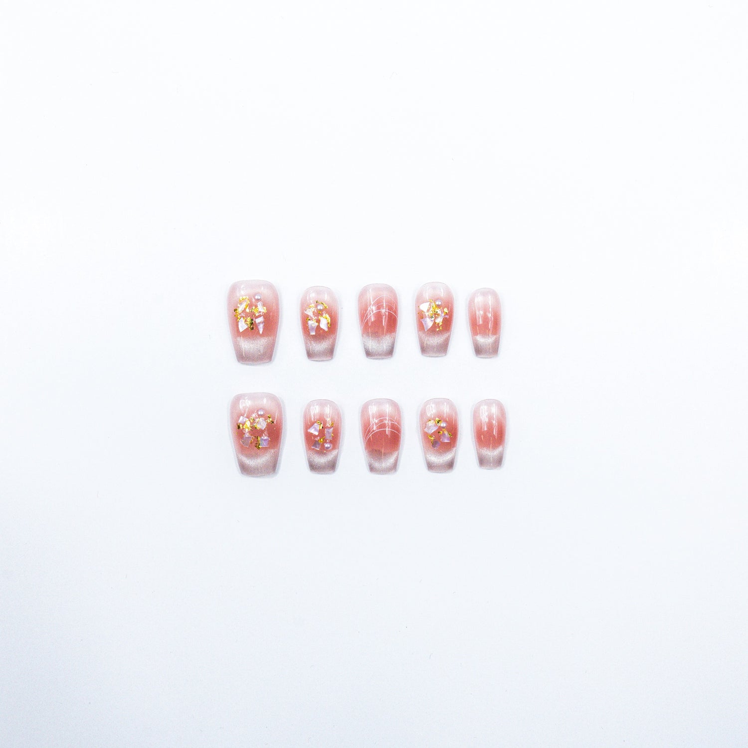 3H Luxury Handmade Press-on Nails - Rosy Glow - 3H Nails