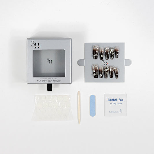 3H Luxury Handmade Press-on Nails - Vintage Glamour