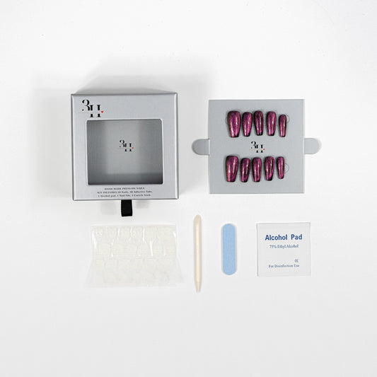 3H Luxury Handmade Press-on Nails - Purple Metallic Majesty