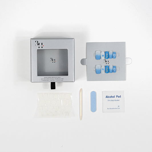 3H Luxury Handmade Press-on Nails - Azure Affection