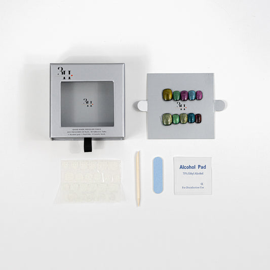 3H Luxury Handmade Press-on Nails - Metallic Rainbow