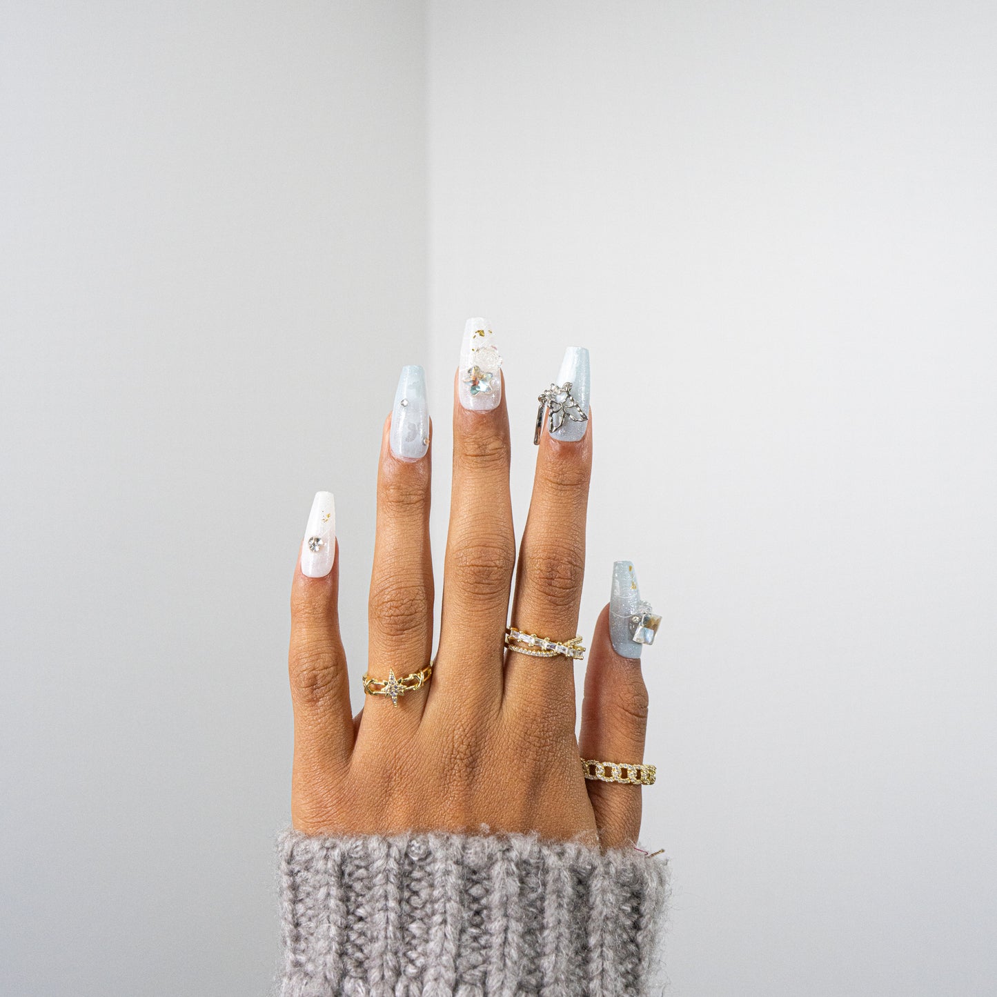 3H Luxury Handmade Press-on Nails - Crystal Butterfly