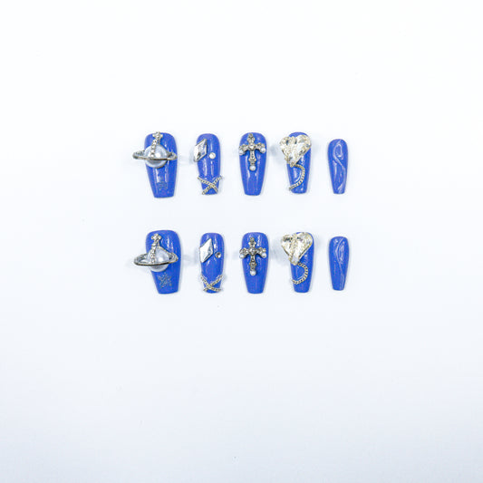 3H Luxury Handmade Press-on Nails - Sapphire Statements