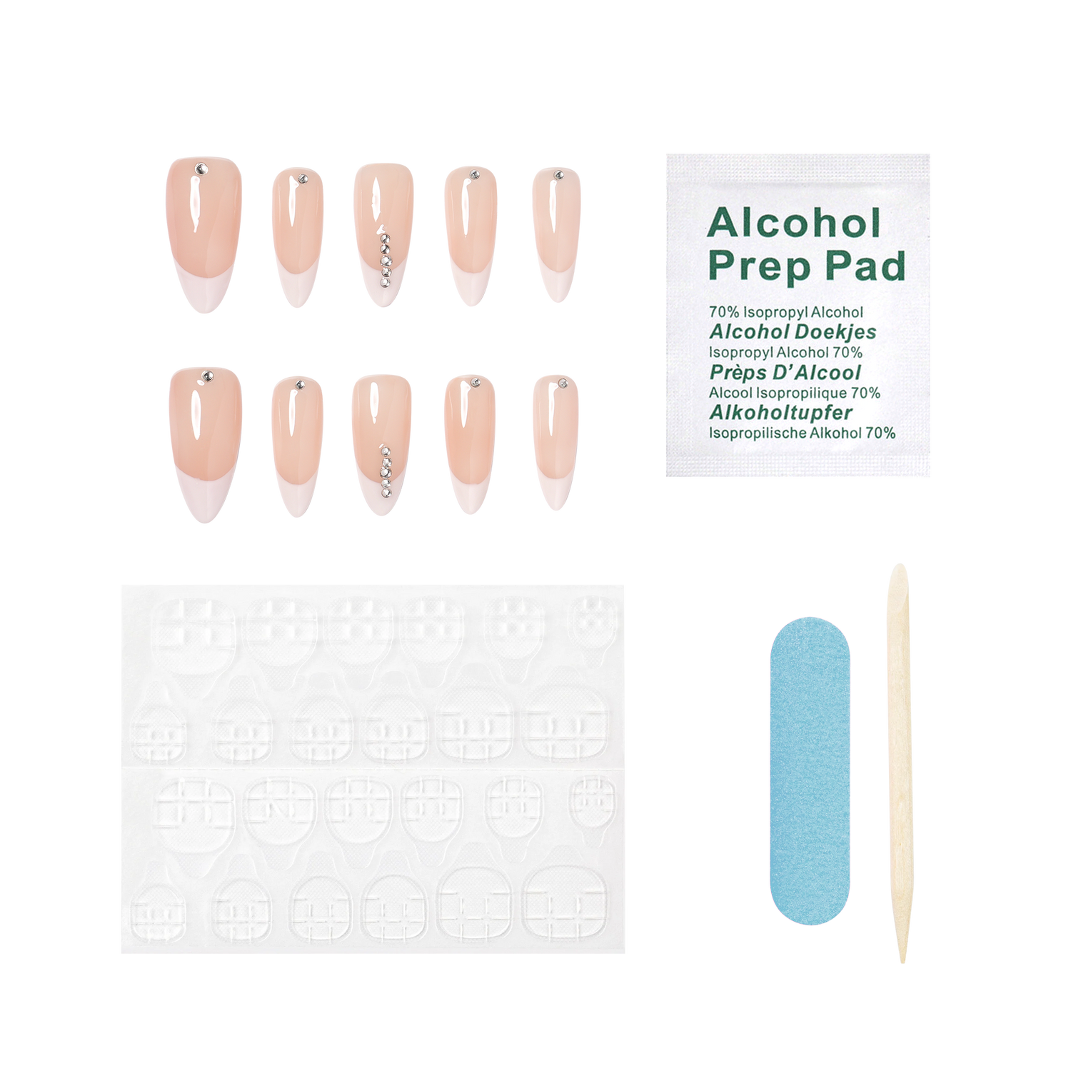 Champagne Gleam - Medium Almond Press-On Nails