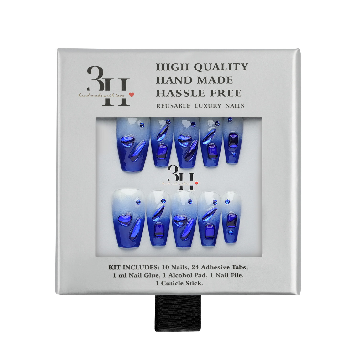 Midnight Mystique - Medium Coffin Press-On Nails