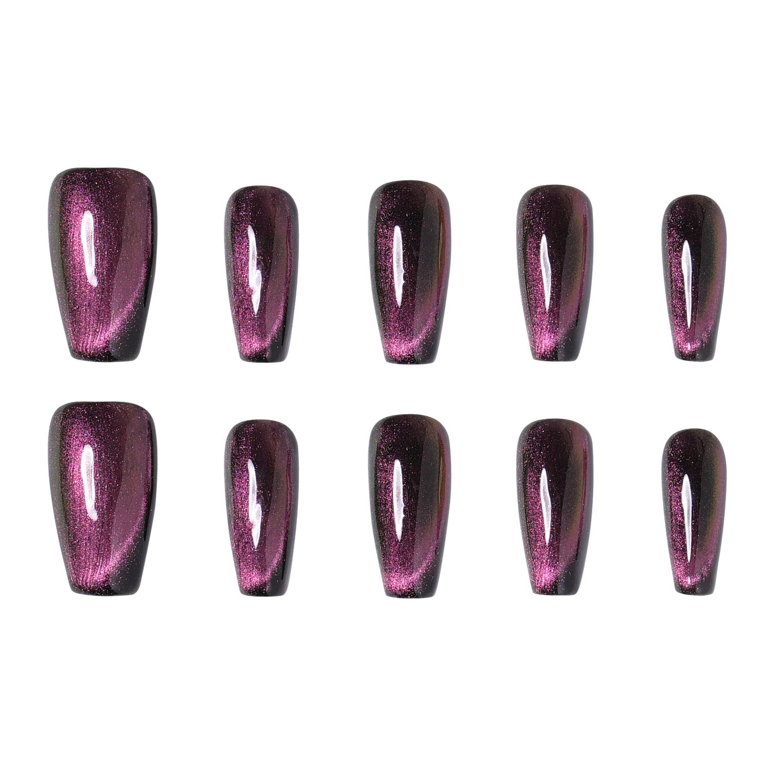 Purple Metallic Majesty - Medium Coffin Press-On Nails