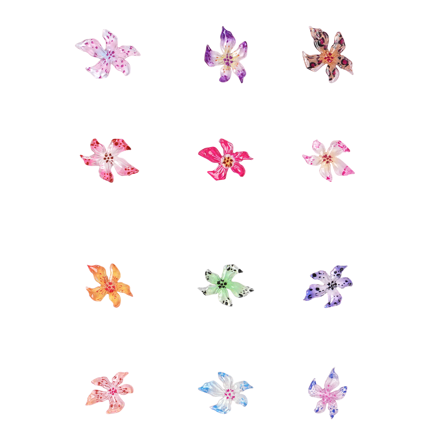 Orchid Blossom - 120+ Assorted Nail Charms