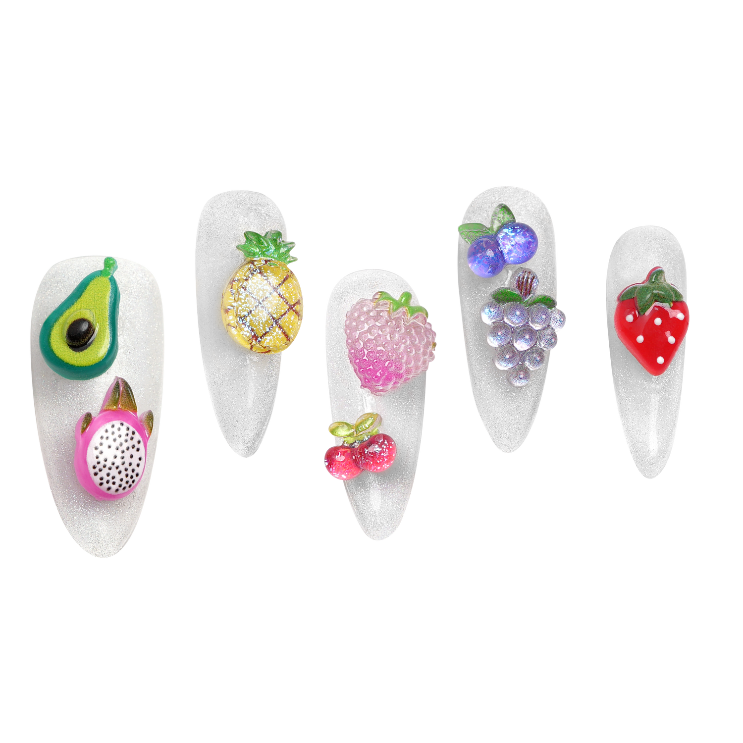 Juicy Fruit - 120+ Assorted Nail Charms