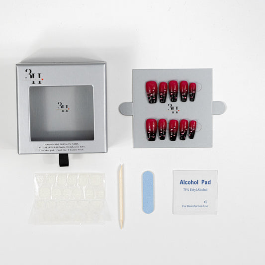 3H Luxury Handmade Press-on Nails - Velvet Vamp Nails