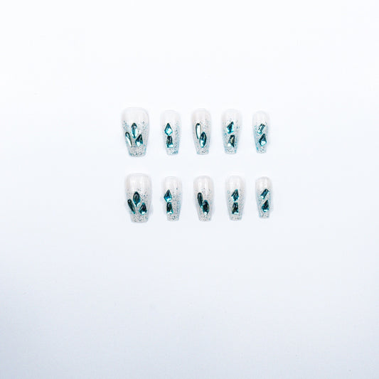 3H Luxury Handmade Press-on Nails - Aquatic Whispers