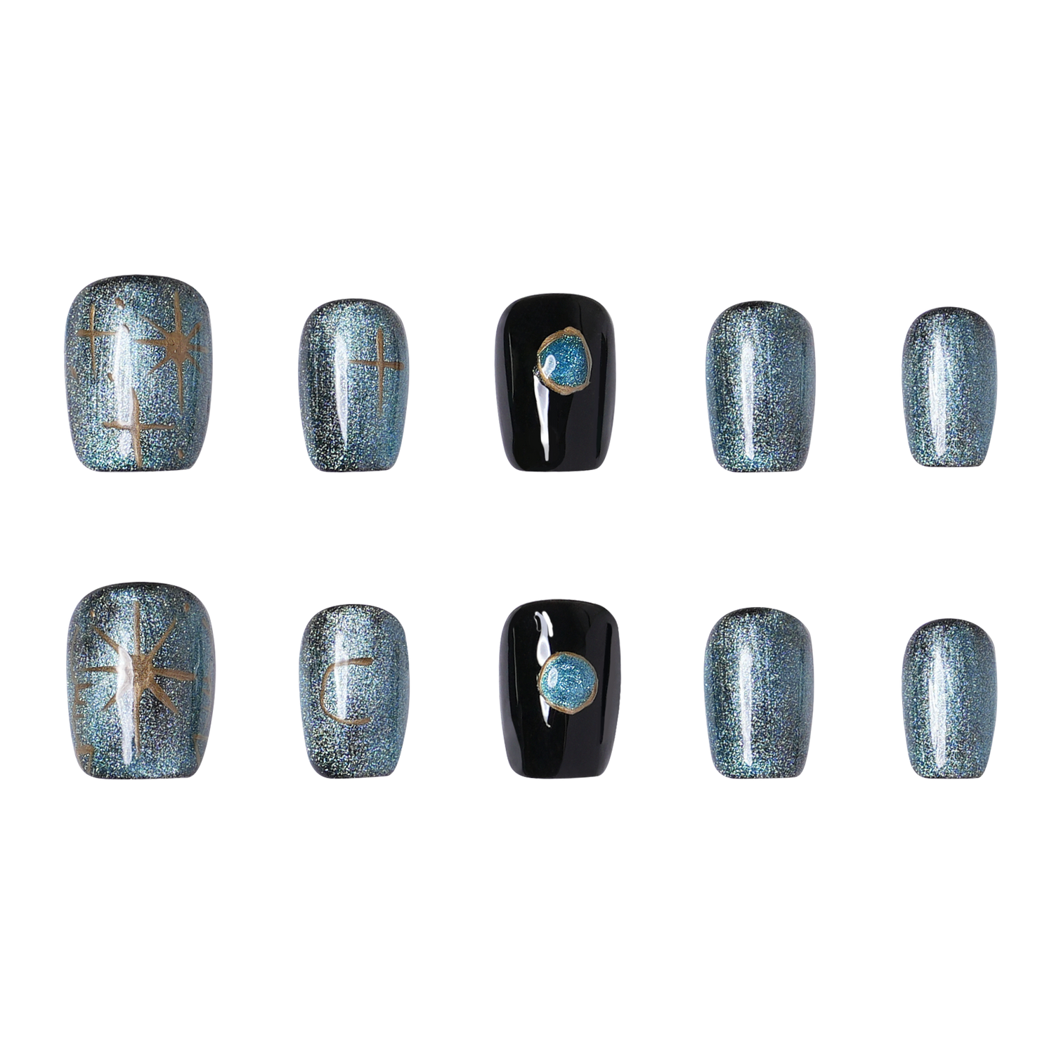 Gold Ornate - Short Square Press-On Nails