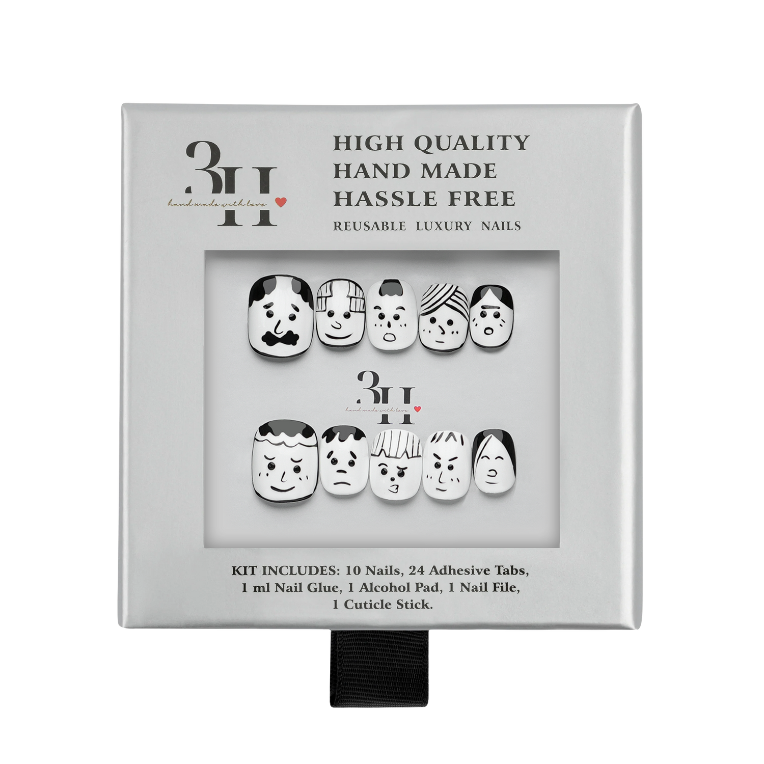 Expressive Faces - Short Round Press-On Nails