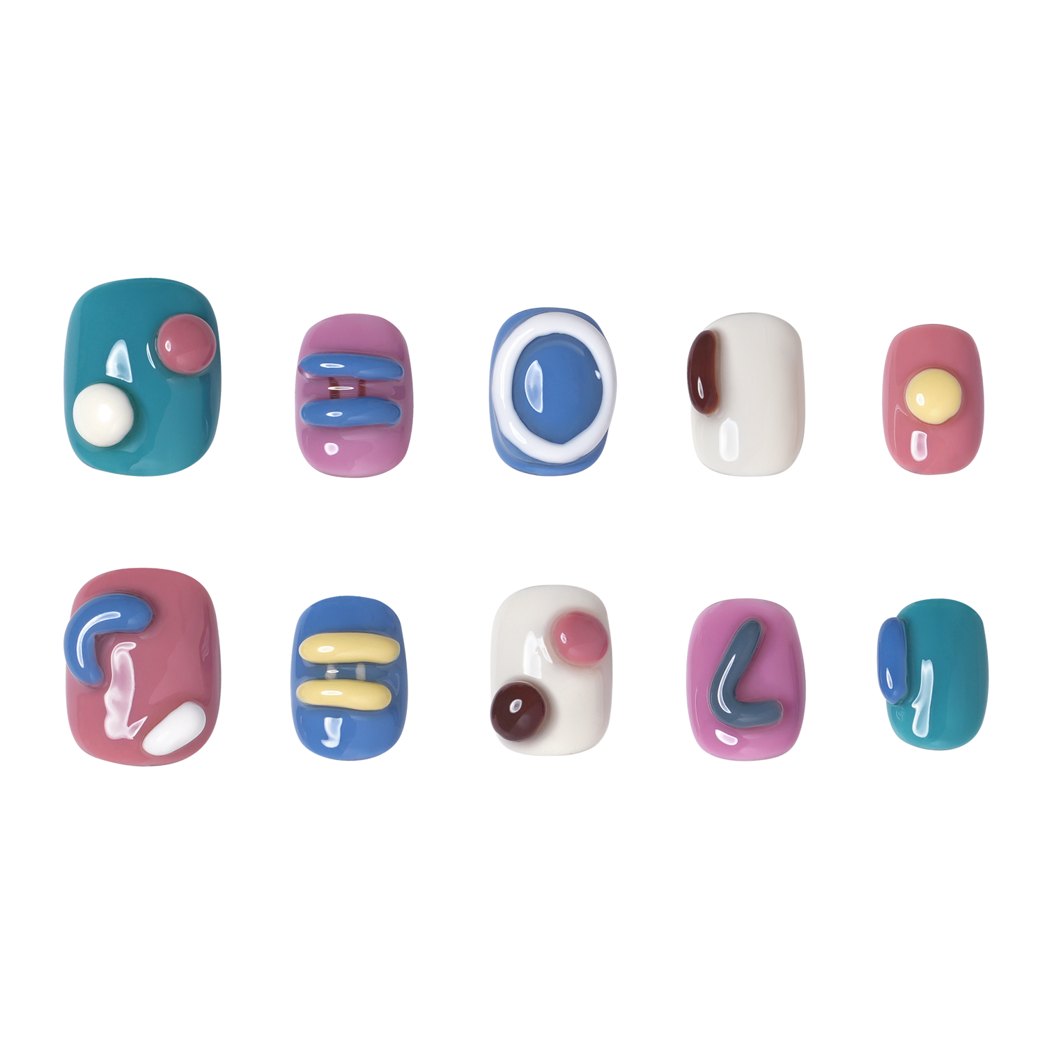 Abstract Aesthetics - Short Round Press-On Nails