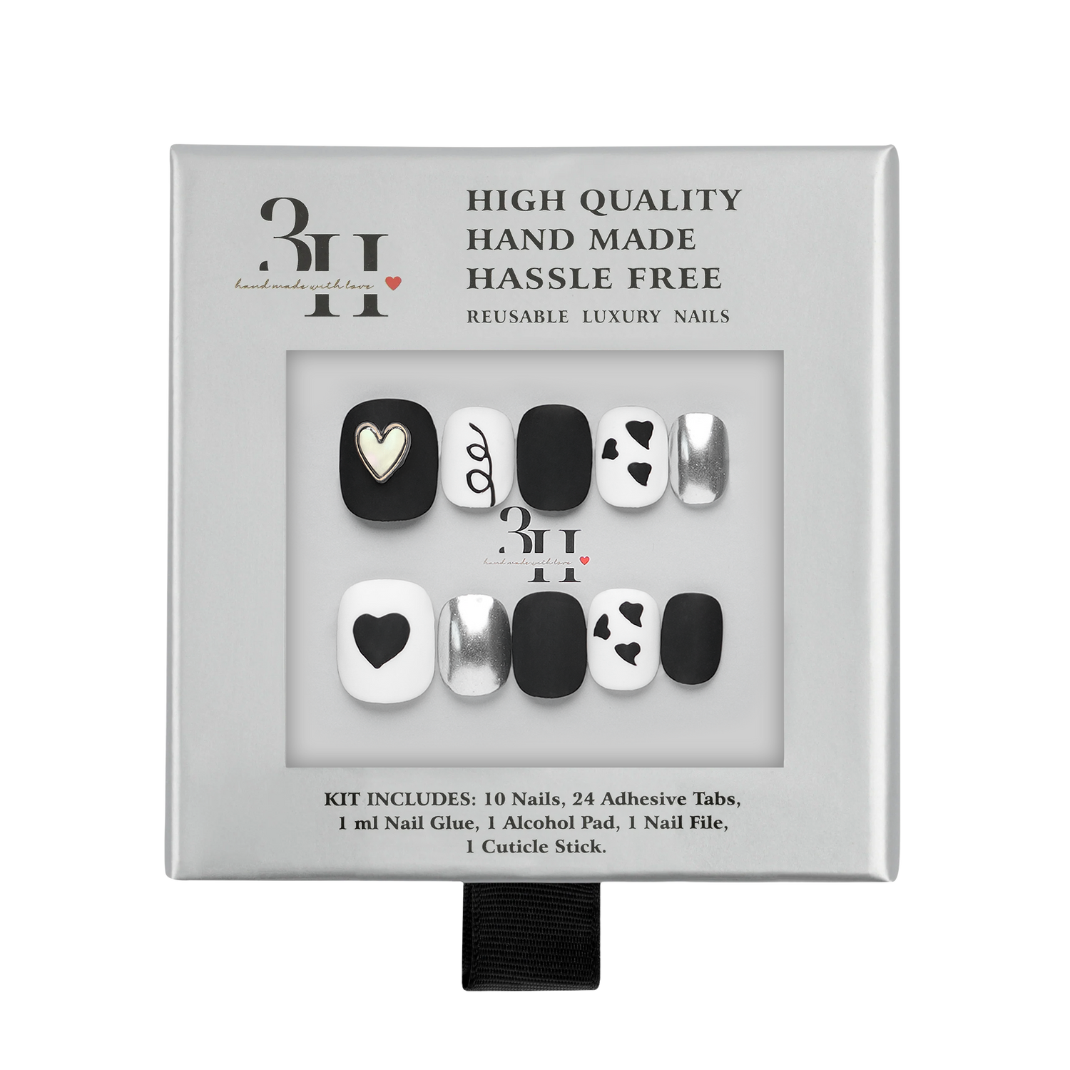 Monochrome Moods - Short Square Press-On Nails