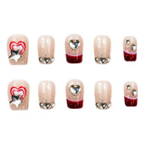 3H Luxury Handmade Press-on Nails - Ruby Bow Charm - 3H Nails