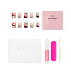 3H Luxury Handmade Press-on Nails - Ruby Bow Charm - 3H Nails