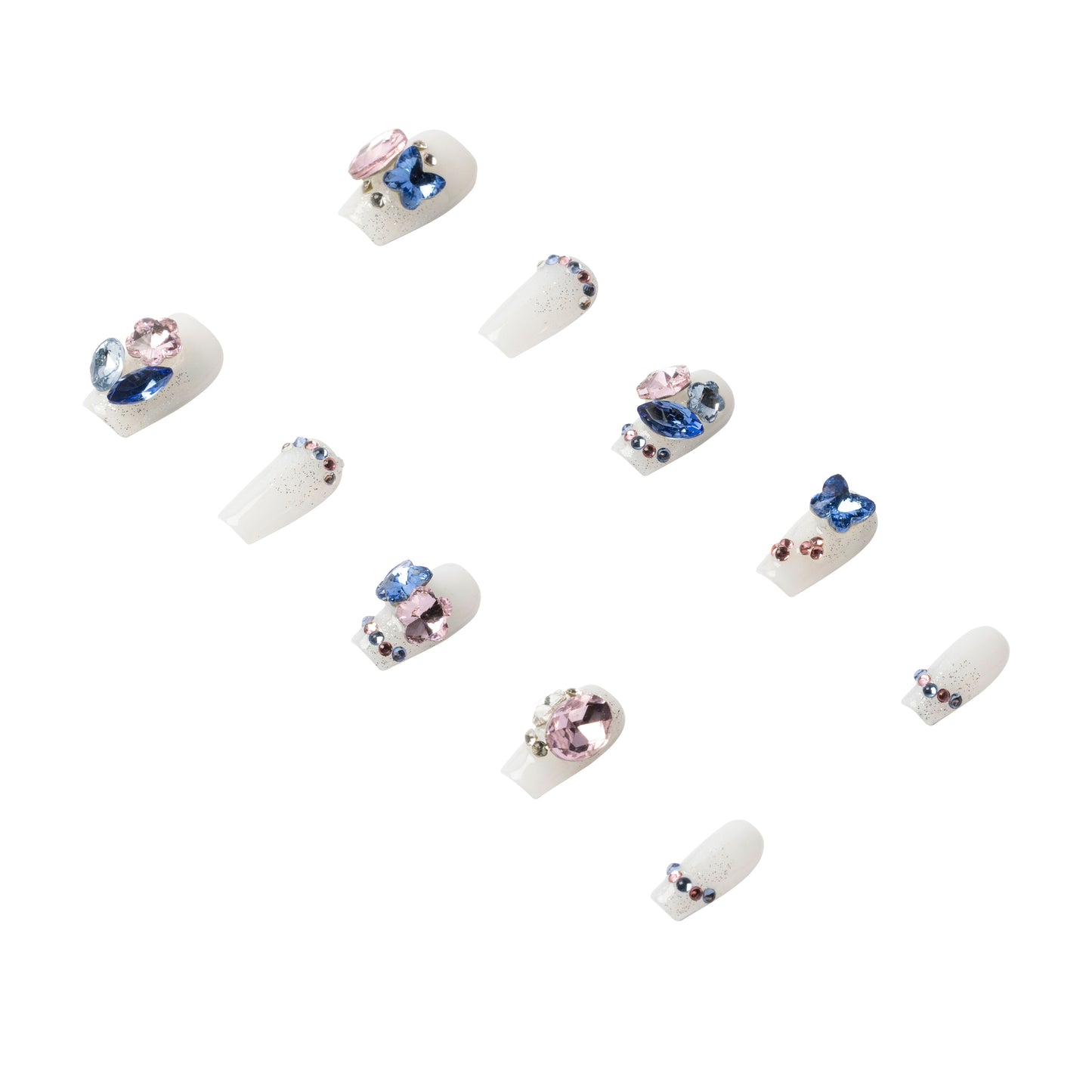 3H Luxury Handmade Press-on Nails - Crystal Blossom