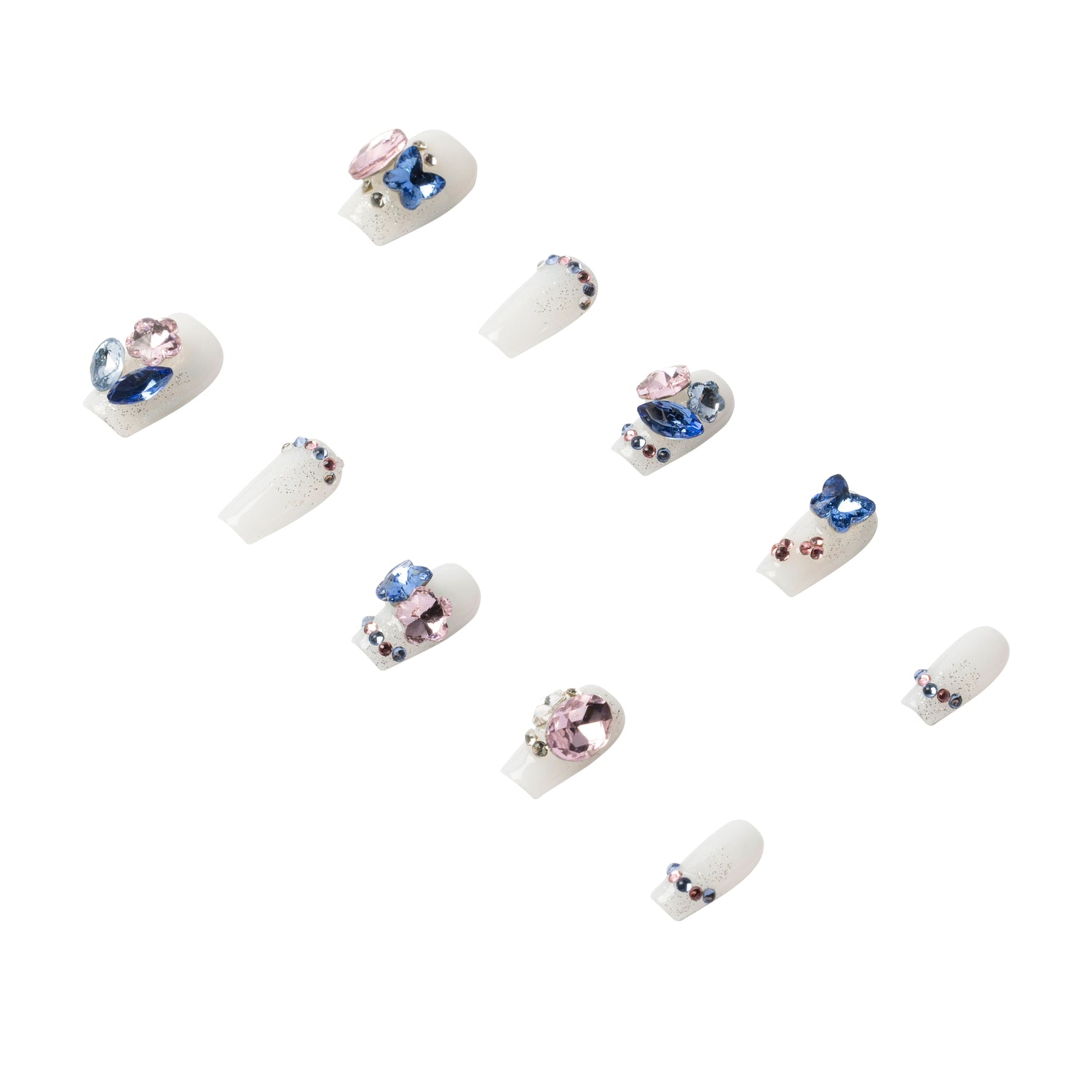 3H Luxury Handmade Press-on Nails - Crystal Blossom - 3H Nails