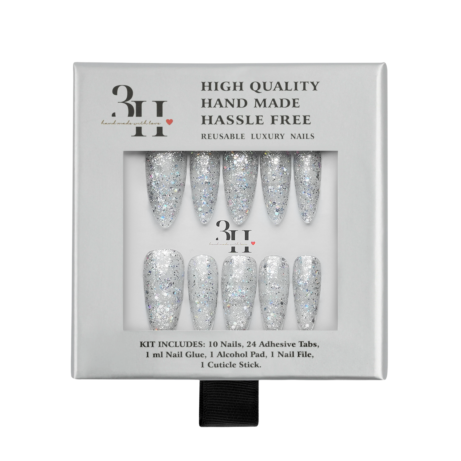 Galactic Frost - Medium Almond Press-On Nails