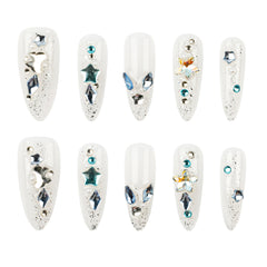 3H Luxury Handmade Press-on Nails - Midnight Spark - 3H Nails