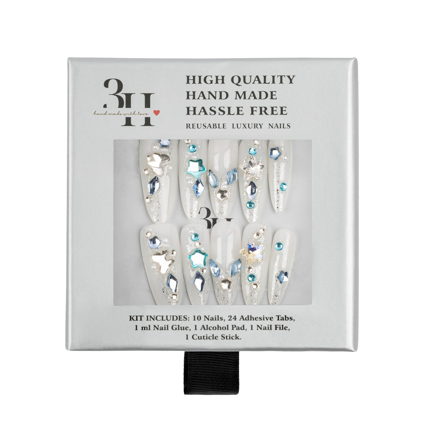 3H Luxury Handmade Press-on Nails - Midnight Spark