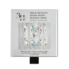 3H Luxury Handmade Press-on Nails - Midnight Spark - 3H Nails