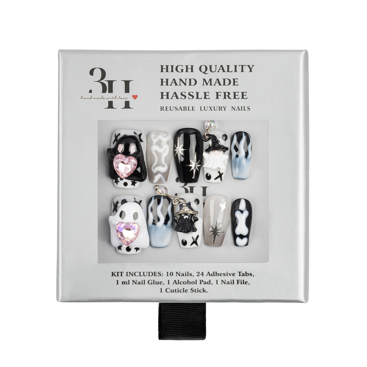 3H Luxury Handmade Press-on Nails - Spooky Starlight - 3H Nails