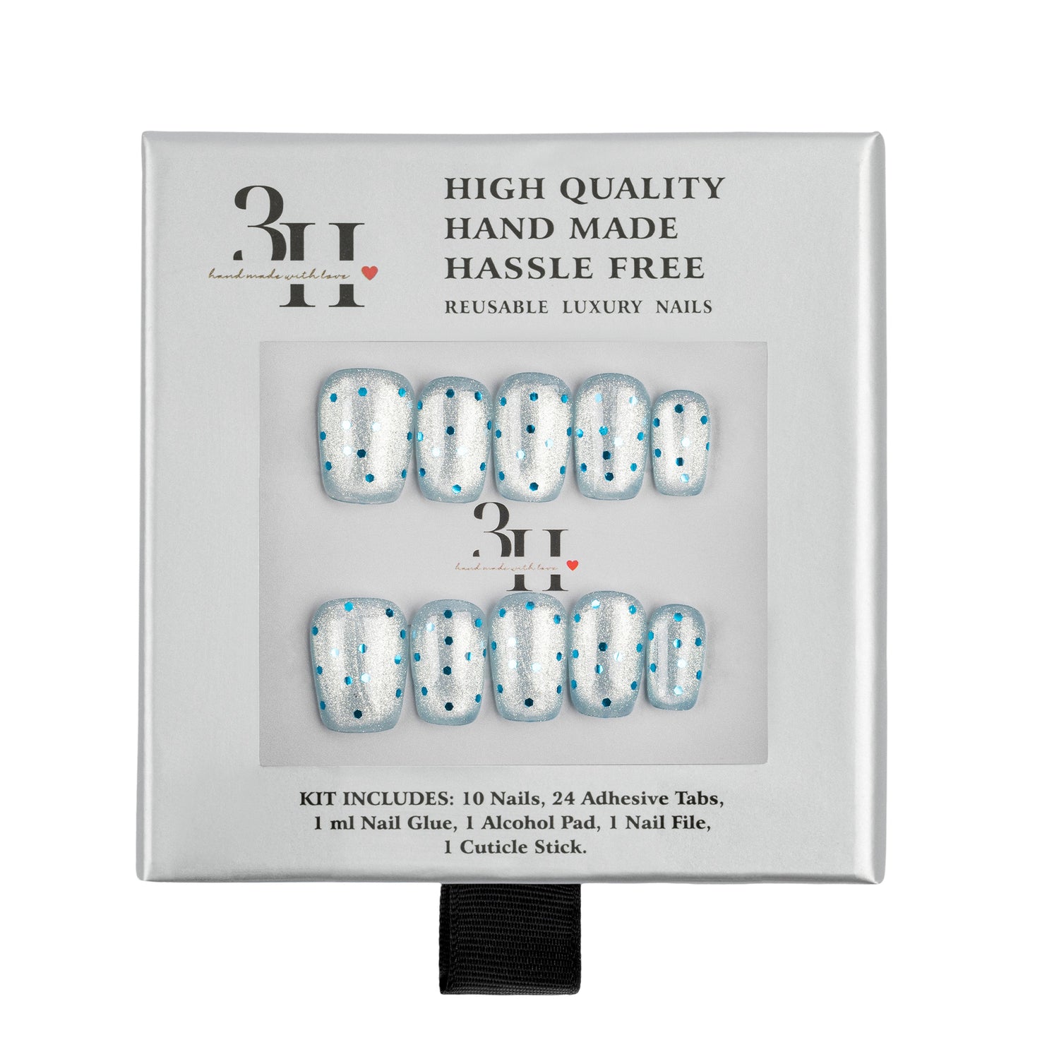 Handmade 3H Nails 3H Luxury Press-on Nails in design 1114, featuring a stylish, natural look with a glossy finish.