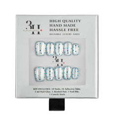 Handmade 3H Nails 3H Luxury Press-on Nails in design 1114, featuring a stylish, natural look with a glossy finish.