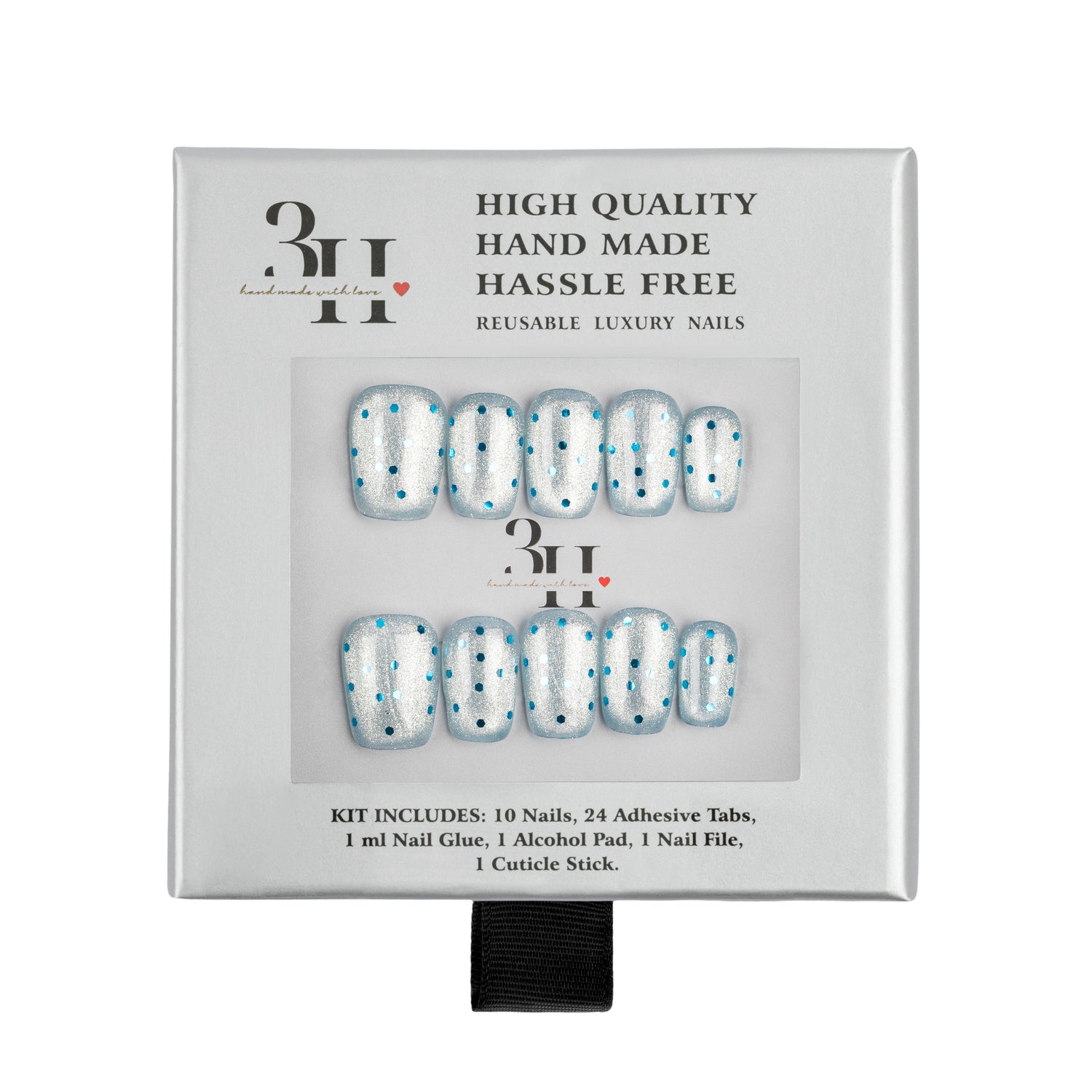 Handmade 3H Nails 3H Luxury Press-on Nails in design 1114, featuring a stylish, natural look with a glossy finish.