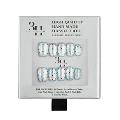 Handmade 3H Nails 3H Luxury Press-on Nails in design 1114, featuring a stylish, natural look with a glossy finish.