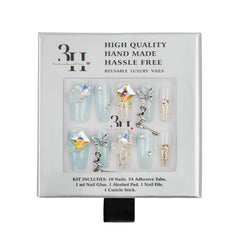 3H Luxury Handmade Press-on Nails - Crystal Butterfly - 3H Nails