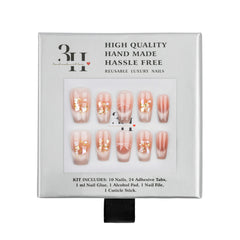 3H Luxury Handmade Press-on Nails - Rosy Glow - 3H Nails